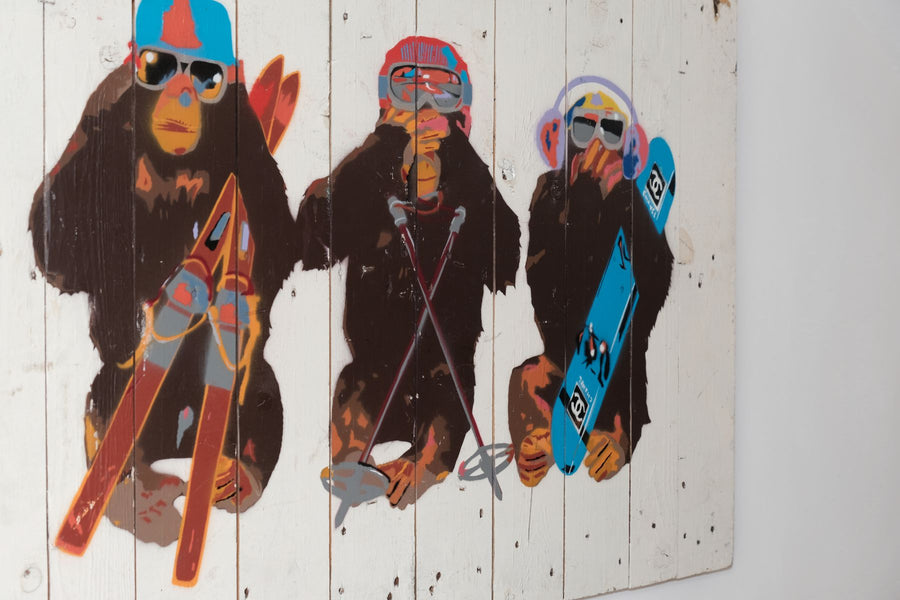 Three Wise Monkeys - Hear No Evil - See No Evil - Speak No Evil - Stencil Artwork