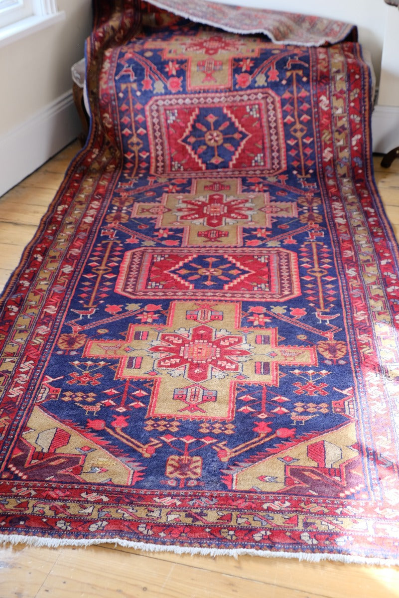 Vintage Kordi Hand Made Wool Rug Runner