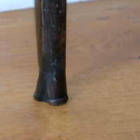 18th Century French Ebonised Fruitwood Table With Cabriole Legs & Hoof Feet