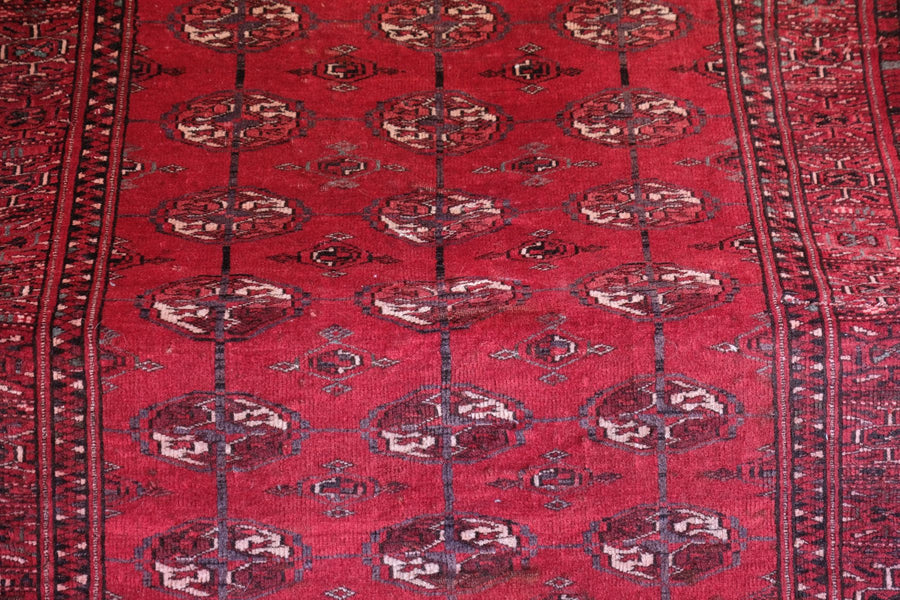Vintage Handmade Turkish Turkoman rug with 27 medallions