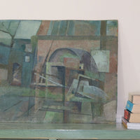 Abstract Modernist Art Of Of A Building - Oil On Board