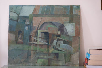 Modernist View Of Buildings - Oil On Board