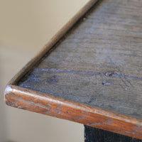 18th Century French Ebonised Fruitwood Table With Cabriole Legs & Hoof Feet