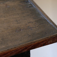 18th Century French Ebonised Fruitwood Table With Cabriole Legs & Hoof Feet