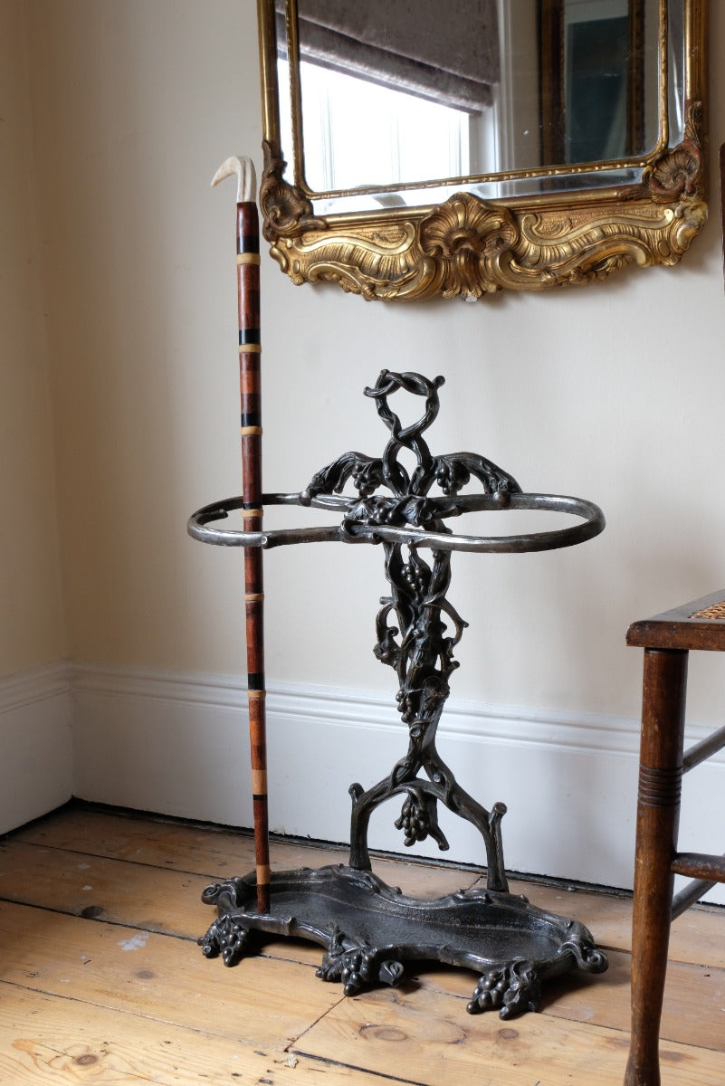 19th Century Victorian Cast Iron Grapevine Stick Umbrella Stand