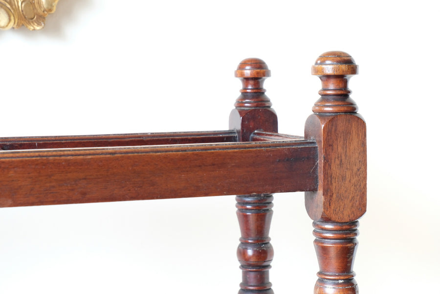 Edwardian Mahogany Stick Stand With Turned Legs