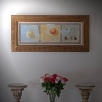 Triptych Oil On Canvas Painting Of Fruit By F Ferron