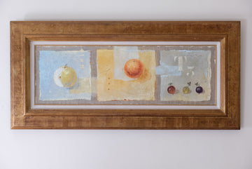 Triptych Oil On Canvas Painting Of Fruit By Frederique Ferron