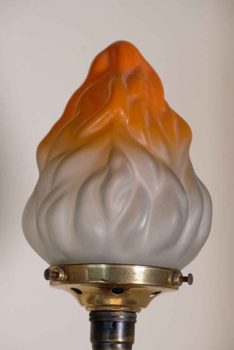 Art Deco Torchiere Bakelite Brass & Copper Lamp